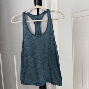 Lululemon singlet racer back tank top teal Heathered sleeveless workout